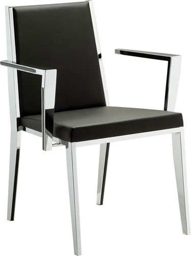 Cadeira Cromada com Braço Bumerangue – Roche